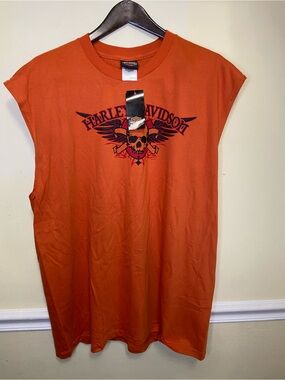 Harley-Davidson Orange Pirate Graphic Tank Top